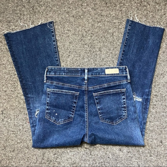 Ag Adriano Goldschmied 'Janis' High Rise Flare Blue Distressed Jeans ** - Picture 4 of 8